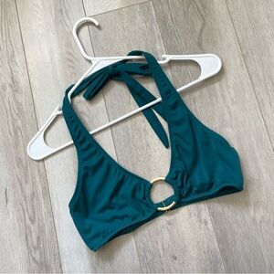 Milly Cabana Bikini Top halter ring womens Teal (small) swim beach summer bright